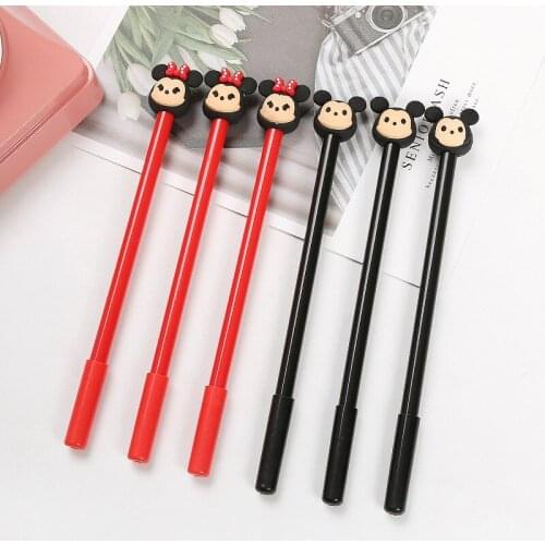 100pcs Disney Mickey Minnie Ballpoint Pen Learning Stationery Cartoon Gel Pen Cute Water Pen Office Supplies Signature Pen Gift