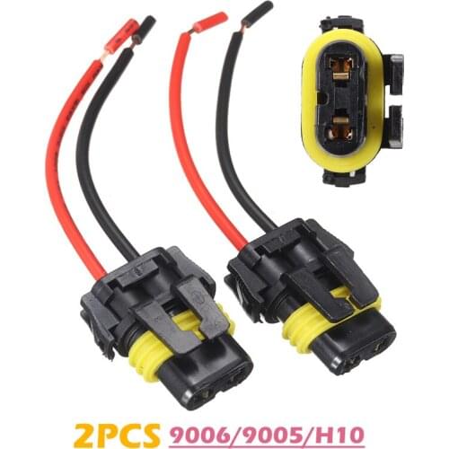 2pcs 9005 9006 9155 HB4 H10 Car Headlight Socket Adapter Wire Harness Extension Plug Connector For Day-time Running Light Lamp