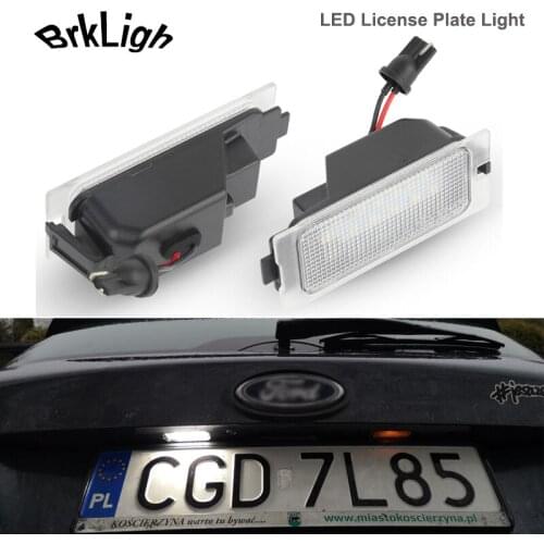 2Pcs18smd White Error Free LED License Plate Lights Auto parts For Ford Edge Escape Mercury Mariner Number Plate Module Lamps