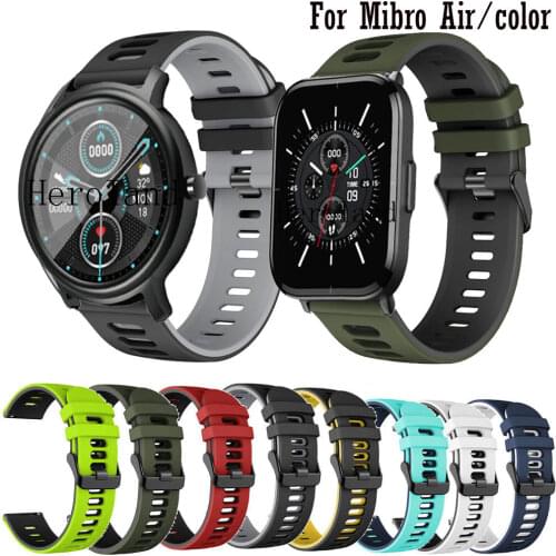 20MM 22mm Silicone Bracelet Strap For Xiaomi MiBro Air /MiBro Color / MI Watch Color / Haylou RT LS05S Smart Wristband Watchband