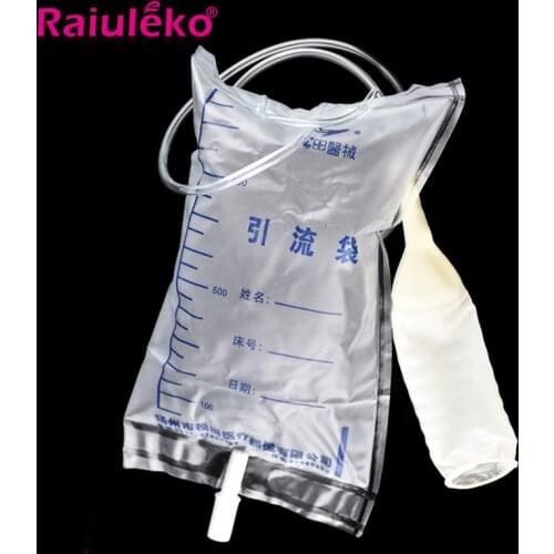 5 Pieces Reusable Medical Latex Sleeve Type Urine Bag Male Drainage Catheter Bag 1000ML Urine Collector Bag Urinal Pee Holder