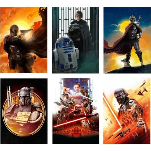 5D DIY Diamond Painting Full Square Star Wars Illustration Paintings Movie Poster Diamond Embroidery Mosaic Home Decoration