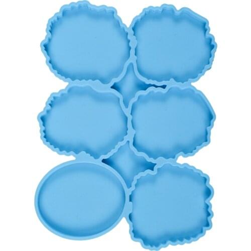 Coaster Mold DIY Coaster Tray Mirror Silicone Resin Mold Handmade Gasbag Bracket Coaster Coffee Mat Silicone Mold