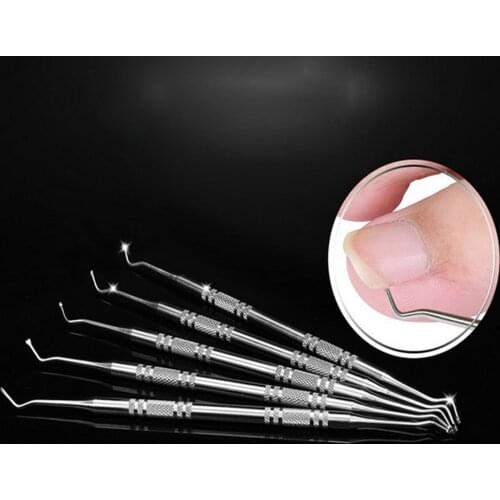Hot 1PC Professional Nail Cleaning Double Sided Head Ingrown Toe Foot Nail Care Nail Hook Pedicure Tool