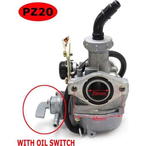PZ20 20mm Carburetor With Oil Switch For 110cc KAYO Apollo Bosuer Dirt Pit Bike Monkey Bikes ATV Quad Go Kart Golf karting
