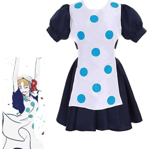 Anime JoJos Bizarre Adventure 2 Suzi Q Cosplay Costume Dress Outfit Halloween Maid Costume Female Cosplay Accessories