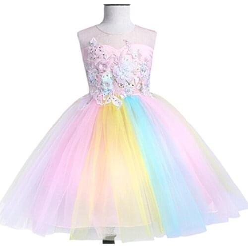 Girl Wedding Birthday party lace dress little girl princess tutu kids girls bridesmaids dresses bow tie sofia boutique outfits