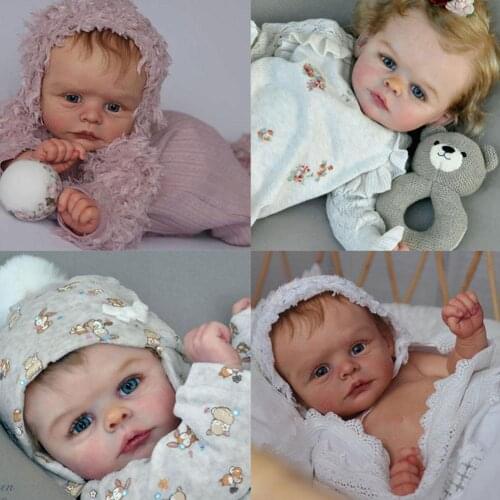 NPK 19inch Reborn Doll Kit Joleen Lifelike Soft Touching Parts Unpainted DIY Flesh Color Dolls G5D0