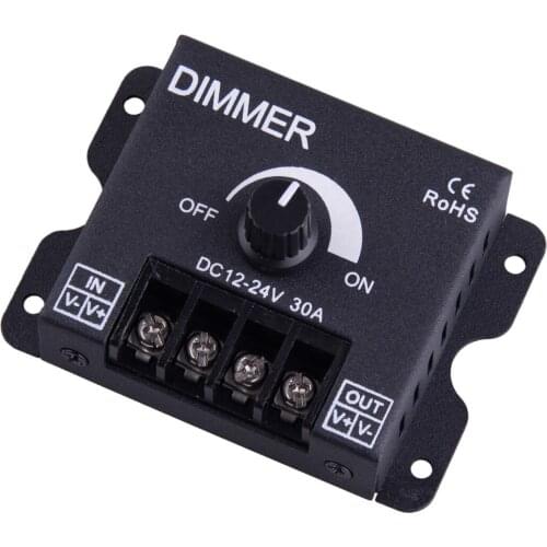 LETAOSK DC 12V/24V 30A Black Light Dimmer Switch Knob Controller Fit For LED Strip Single Color Light Power Supply Controller