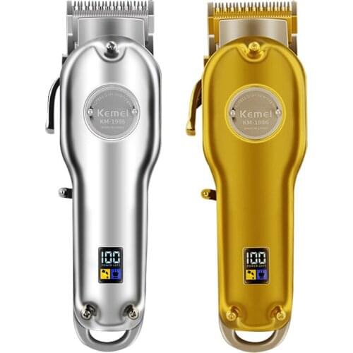 Kemei hair trimmer kemei 1986 rechargeable kemei hair clipper cordless Professional haircut machine baldhead metal body