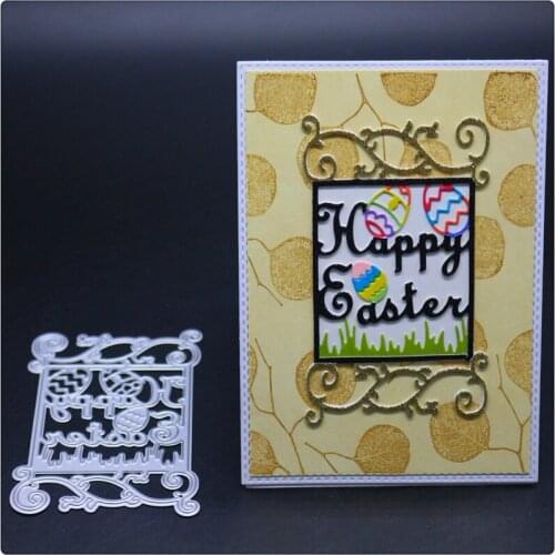 YINISE Metal Cutting Dies For Scrapbooking Stencils Happy Easter Scrapbook DIY Album Cards Decoration Embossing Folder Die Cuts