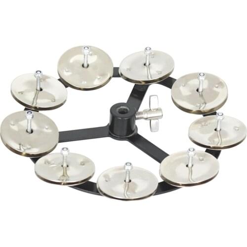 Mountable Hihat Tambourine with Steel Jingles for Drum Set drum accessories