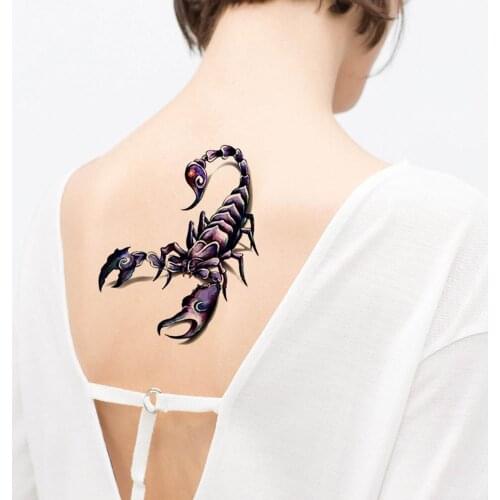 Men Fashion Cool Funny 3D Scorpion King Temporary Waterproof Tattoo Sticker