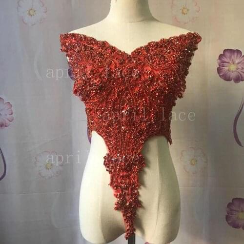 Fast ship one pair good quality Mia016#red color indian silk beads luxury accessory for wedding bridal /fashion designer