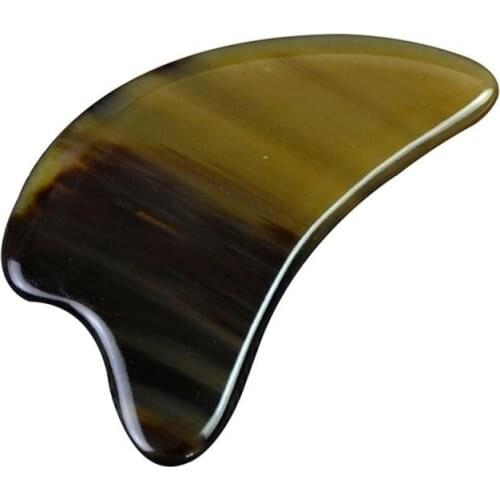 Natural Horn Gouache Scraper Thick Dolphin Triangle Guasha Board Facial Eye Acupuncture Scraping Therapy Spa Massage Beauty Tool