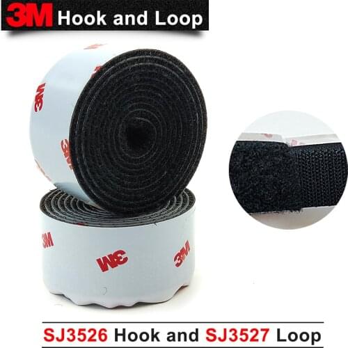Original 3M SJ3526/SJ3527 High Performance Rubber Adhesive 3M Double Sided Tape Fastener SJ3526 Hook and SJ3527 Loop 1in*1M