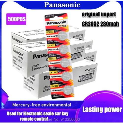 PANASONIC 2020 Promotion Sale 500pcs 3V CR2032 CR 2032 Watch Clock Batteries Button Coins Pilas Calculator Lithium Battery