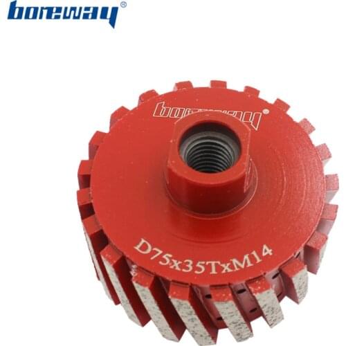 Supply D75*35T*M14 Diamond Segmented Drum Wheel Finger Bit For Granite Marble Stone Basin Sink Counter