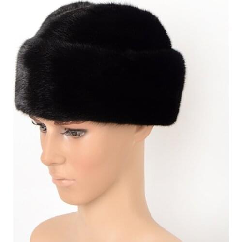 Mink Hats Men Autumn Winter Beanie Warm Real For Mink Cap Russian Hat Men 2020 New Beanies For Men Bonnets Wholesale Beanies