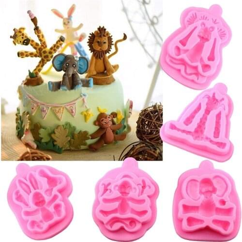 Cartoon Animals Silicone Fondant Cake Decorating Mold Epoxy Resin Chocolates Molds Baking Tools Kitchen Accessories