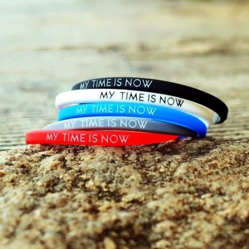 1PCs Unisex My Time Is Now Silicone Bracelet Personality Waterproof Sports Wristband Fashion Jewelry Accessories for Men Women