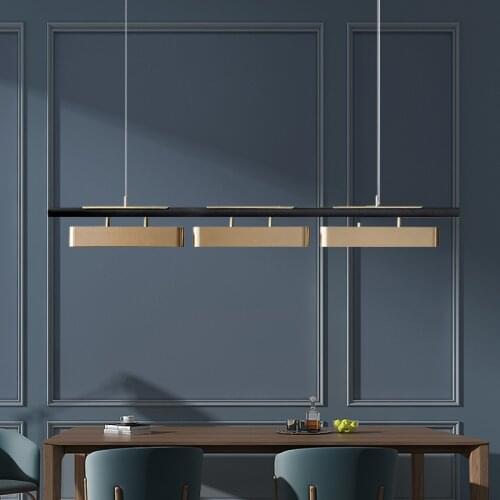 Modern Simple LED Pendant Light Iron Dining Room Island Long Hanging Lamp Nordic Luxury Bedroom Restaurant Bar Kitchen Luminaire