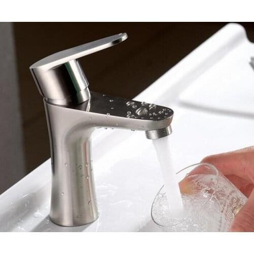 SUS304 Stainless Steel Brushed Nickel Basin Faucet,Bathroom Basin&Vessel Sink Mixer Tap Faucet 314