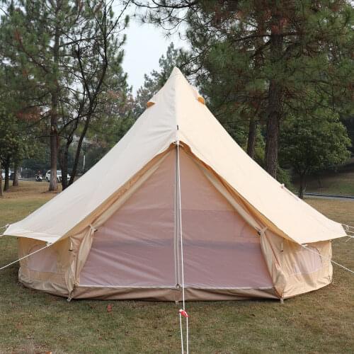 VEVOR 3m-7m Camping Tent Cotton Canvas Bell Tent Big Space Waterproof Pyramid Tent Outdoor Family Party Hunting Picnic Yurt Tent