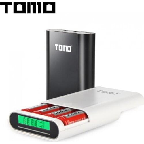 TOMO T4 USB Li-ion Intelligent Battery Charger Portable LCD Smart DIY Smartphone Power Bank Case Apple / Android Input Interface