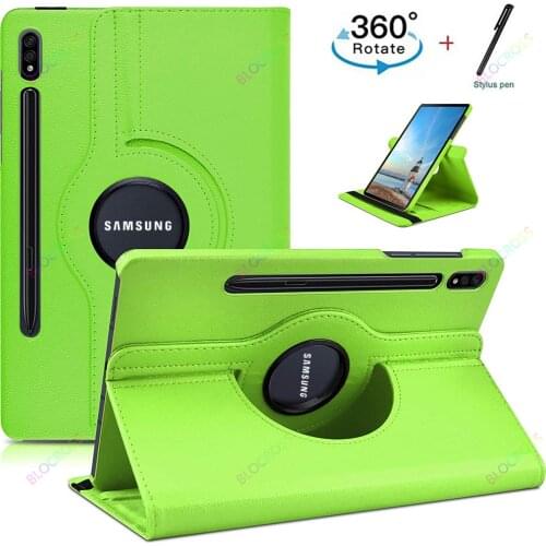 360 Rotating PU Leather Smart Flip Stand Tablet Cover Protective Shell For Samsung Galaxy S7+Plus T970/T975/T976/T870/T875/T876