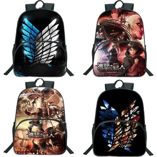 High Quality Attack on Titan CHRONICLE Backpack Students Anime Knapsack Boys Girls Cartoon School Bag Men Women Travel Rucksack