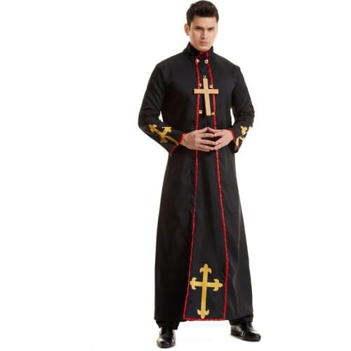 Umorden Adult Men Evil Priest Costumes Minister Of Death Costume Cosplay Halloween Purim Party Fancy Dress