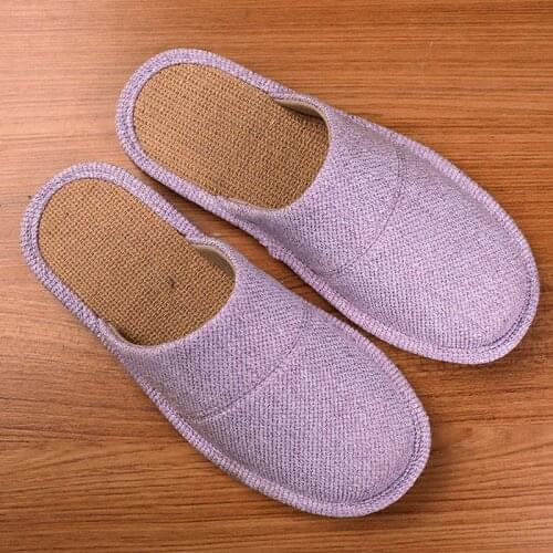 Women Casual Indoor Home Slippers Soft Spring Autumn Female Linen Slides Womens Casual Slip On Floor Shoes Flats Footwear 2021