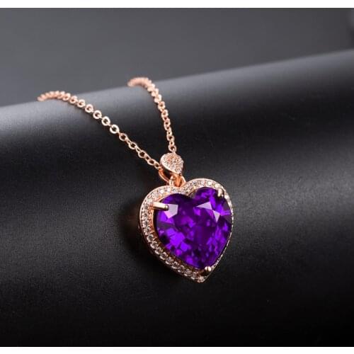Heart Shape 24k Yellow Gold Pendant Necklace For Women Love Heart Clavicle Chain Gold Necklace Valentines Day Fine Jewelry Gift