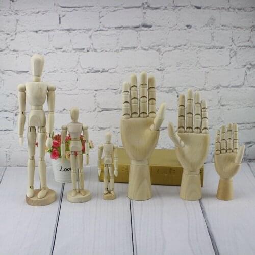 1PC Simulate carved wood human hand desktop wood decorative craft home wooden palm sculpture Painting scene wood craft MO 003