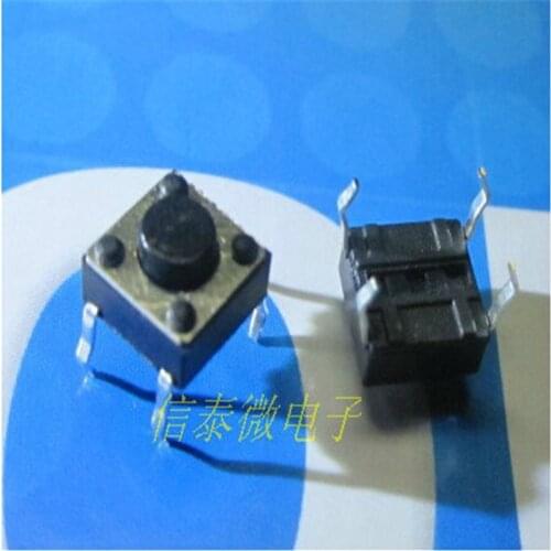 100pcs 6*6*5MM Tactile Push Button Switch 4 pins Micro Switch 4-Pin DIP Momentary Tact Switch 6X6X5mm Through-Hole