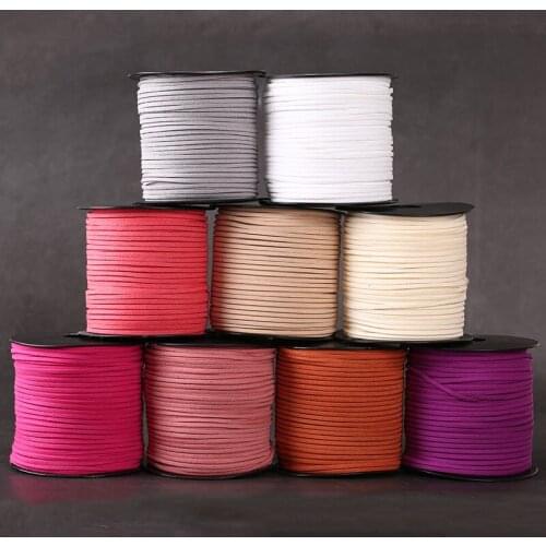 5Meter/Lot Flat Faux Suede Korean Velvet Leather Cord DIY Lace Rope Thread For Jewelry Making Decorative Handicrafts Accessories