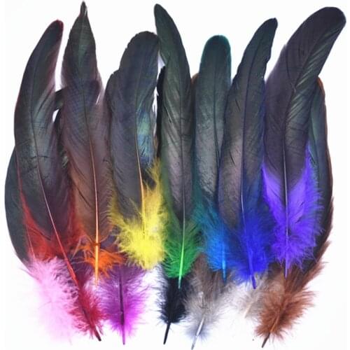50Pcs/Lot Colorful Rooster Feathers for Crafts Carnival Accessories Sewing Trimmings Plumes Pheasant Decoration Deco Artificial
