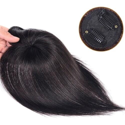 Allaosify Long Straight Synthetic Hair Extensions High Temperature Fiber Brown Hairpiece Clip In Hair Extensions Hair Topper 10"