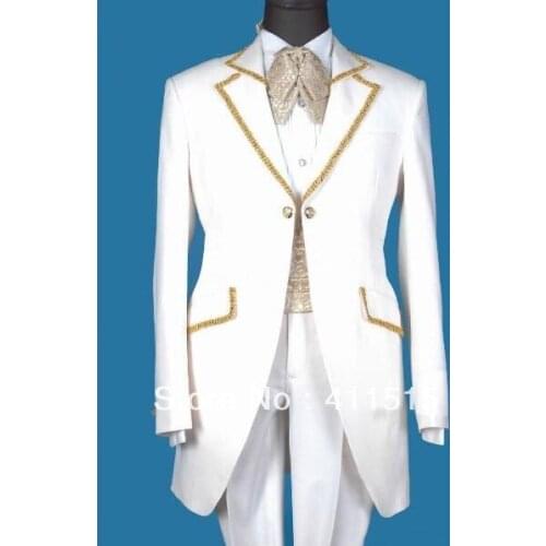 Free shipping/Custom design groom suit\White Groom WEAR Tuxedos Groomsmen Men Wedding VEST Best/custom man wedding DRESS