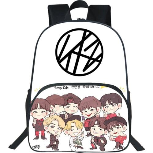 Stray Kids Backpack Boy Girl School Bags Men Travel Bag Korean Star Singer Rucksack Students Double-layer Cartoons Knapsack