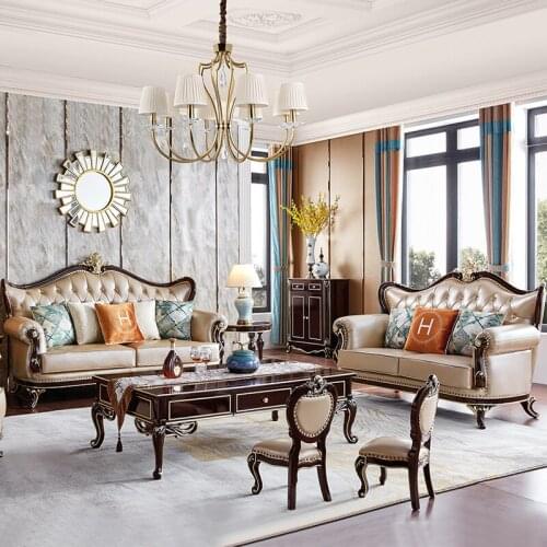 Baijia Huiou sofa solid wood sofa light luxury large family villa living room 123 sofa combination furniture y068