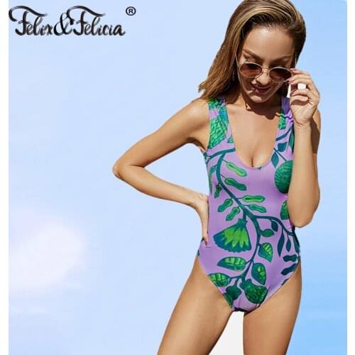 FELIX & FELICIA Swimsuit Women One Piece Sexy Backless Swimwear Bikinis Slim High Waist Swim Wear Summer Brazilian Bathing Suit