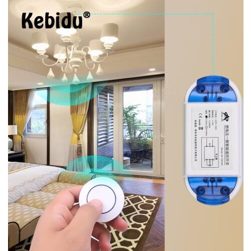 Kebidu 433Mhz Universal Wireless Remote Controls + AC 85V ~ 250V 110V 220V 1CH Switch Relay Receiver Module For Lighting