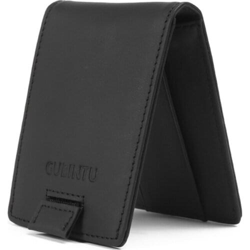 Double pull belt leather anti-magnetic RFID wallet multi-function wallet leather wallet men wallet