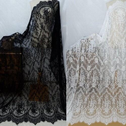 Fine vintage export high-grade lace fabric, eyelash lace wide 150CM handmade diy clothing accessories fabric