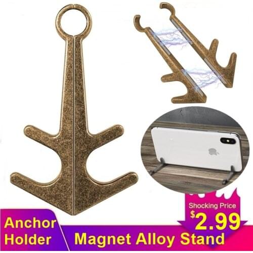 Magnetic Anchor Desk Mobile Phone Stand Portable Alloy Magnet Holder For Smartphone Iphone Xiaomi Tablet Suporte Para Celular