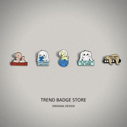 Lovely Cute Cartoon Enamel Pins Dog Sloth Snake Brooches Backpack Shirt Badges Gift for Kids Friends