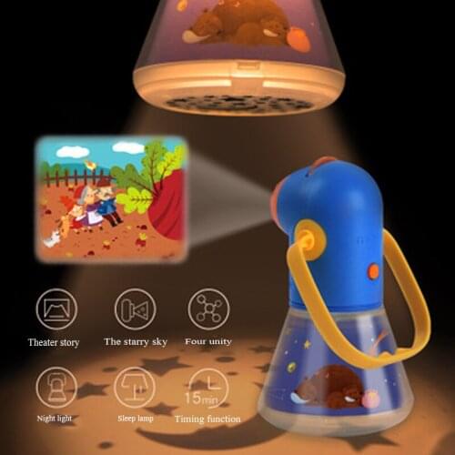 Projector Mini Theater, Baby Luminous Toy Sleep Lamp Flashlight Storybook Doll Develop Childrens Birthday interactive Toy Gift