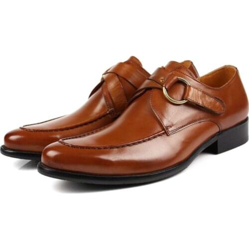 Large Size EUR45 Fashion Black / Brown Wedding Shoes Mens Business Shoes Genuine Leather Prom Shoes Boys Dress Shoes